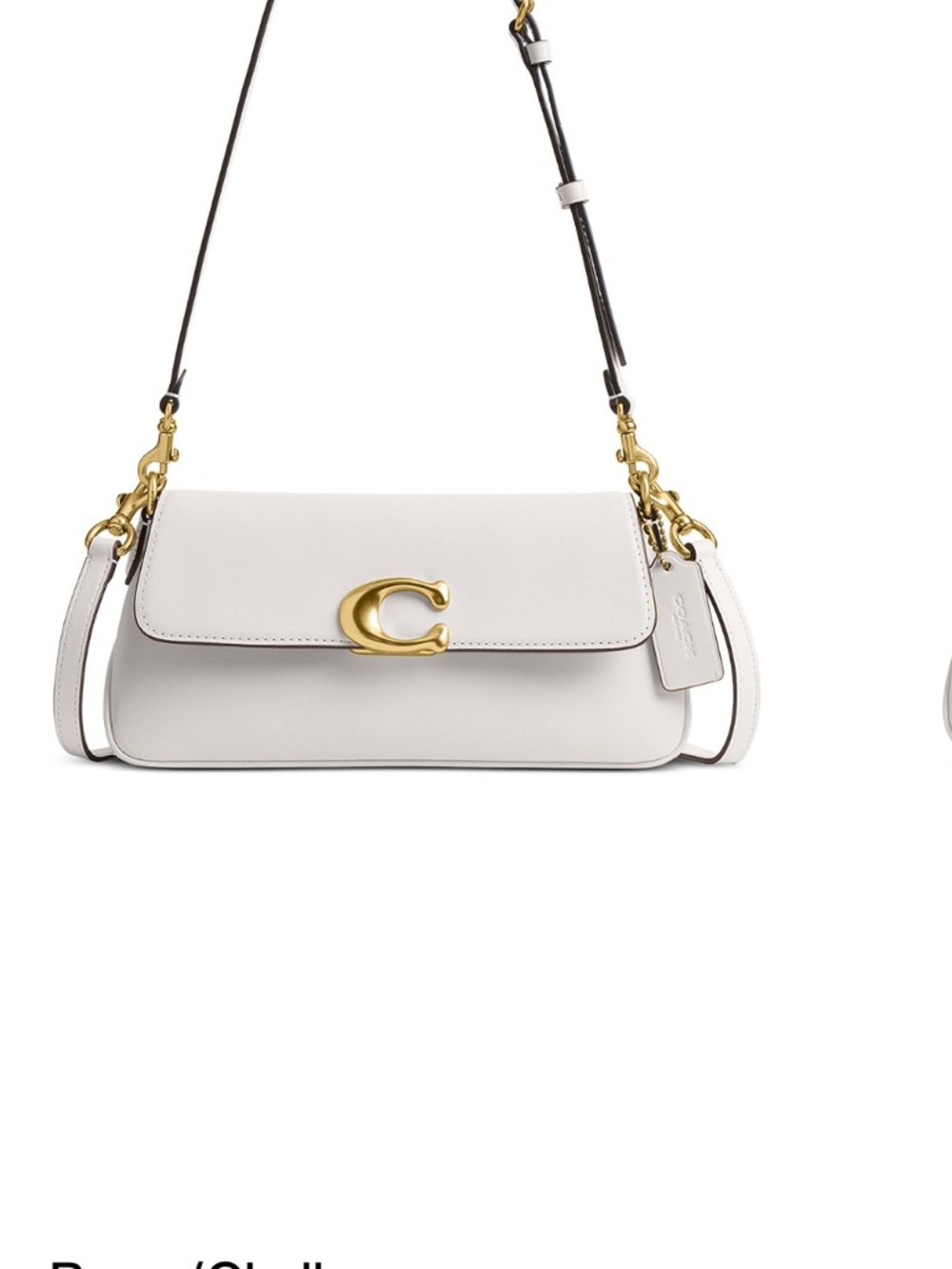 Coach White Leather Shoulder Bag with Gold 'C' Hardware